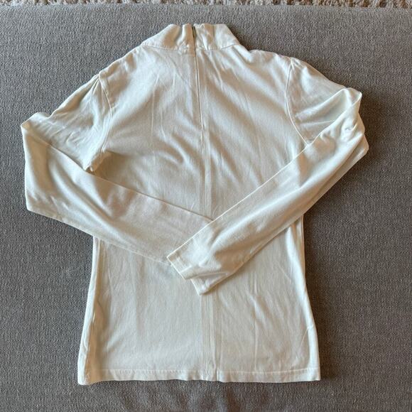 Kenzo Kids Embroidered Floral Long Sleeve Mock Neck Top Cream Size 12 Luxury - Picture 2 of 6